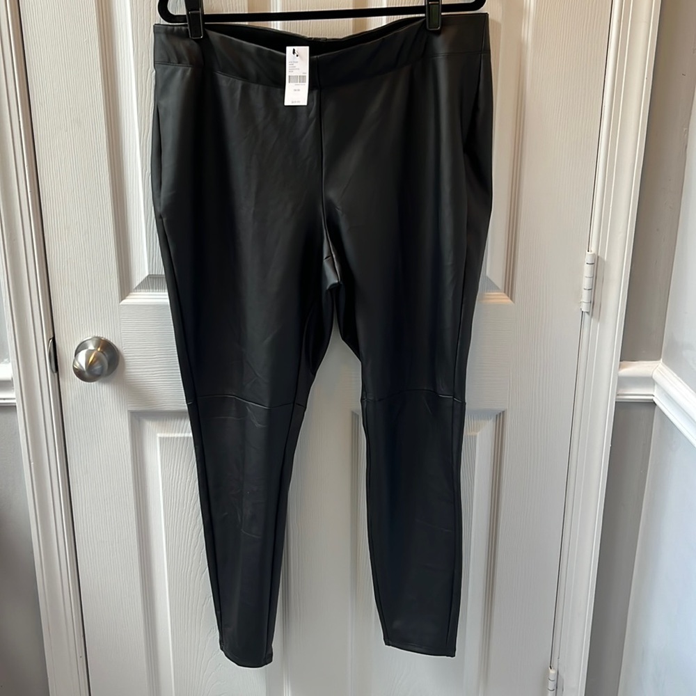 NWT Lane Bryant Imitation Leather Pants Black size 18/20